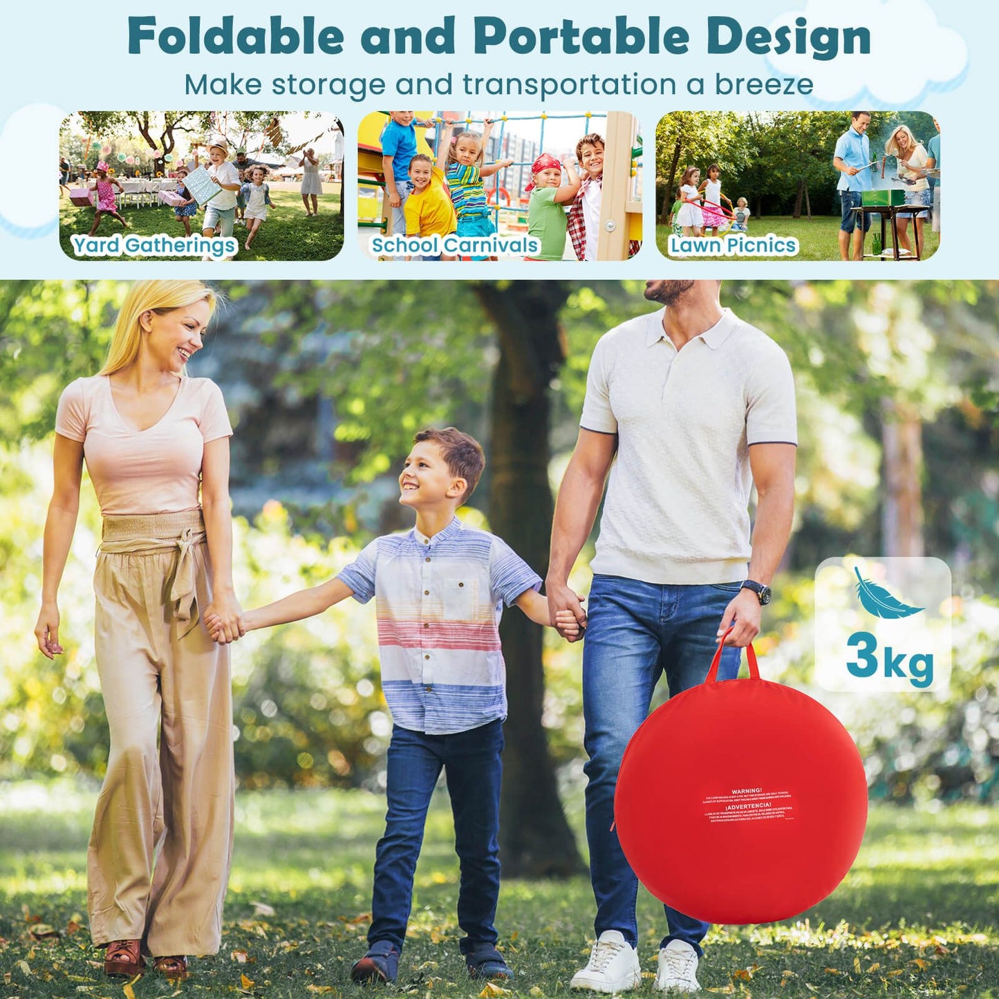 Large Portable Dart Board for Children with 4 Kick Balls - Foldable Design