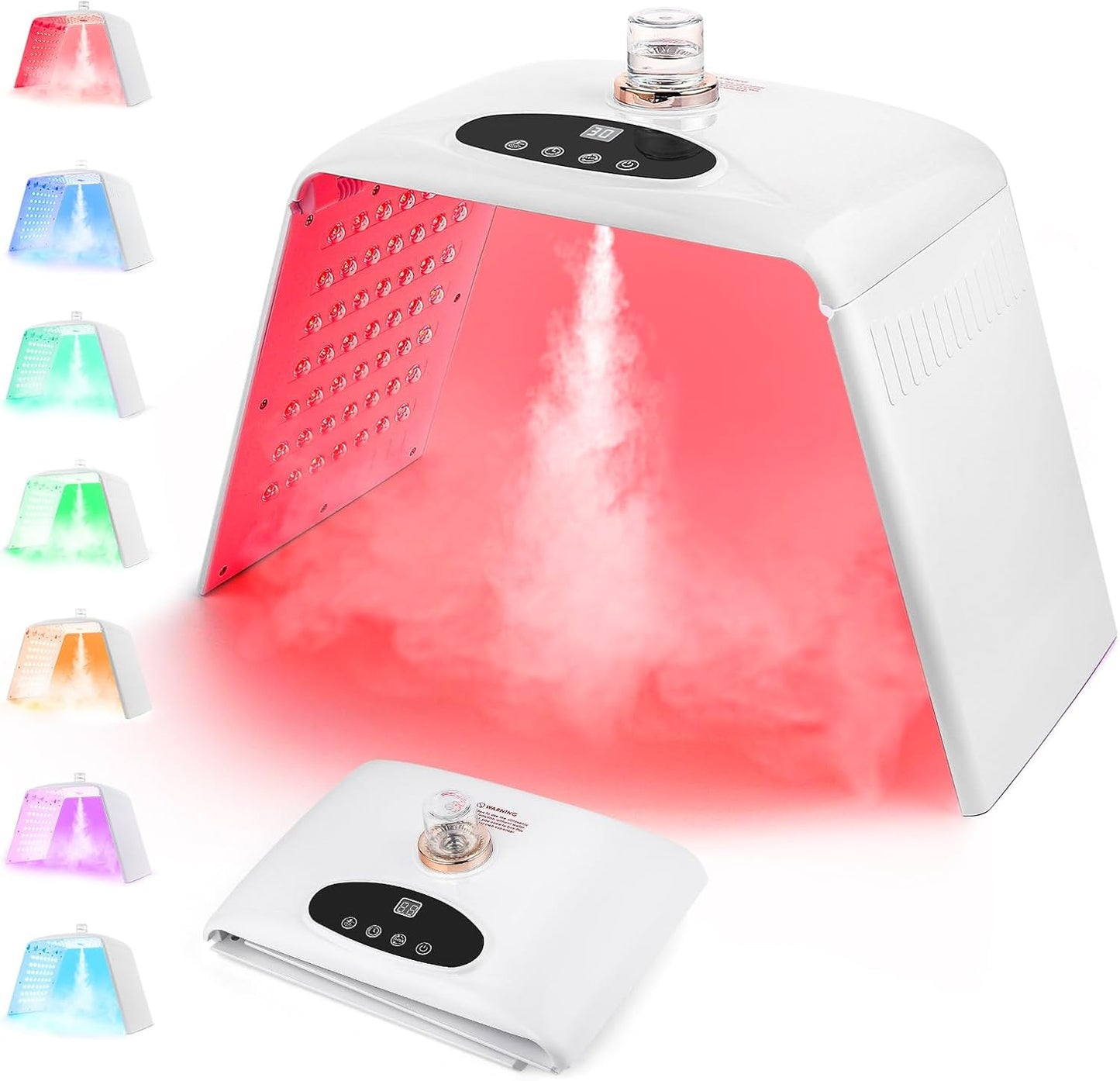 Red Light Therapy Lamp with Nano Spray | 7-Color LED PDT Facial Rejuvenation Machine | 178 LEDs | Anti-Aging, Wrinkle Reduction, Firming & Brightening | Professional Skin Therapy for Home – UK Plug
