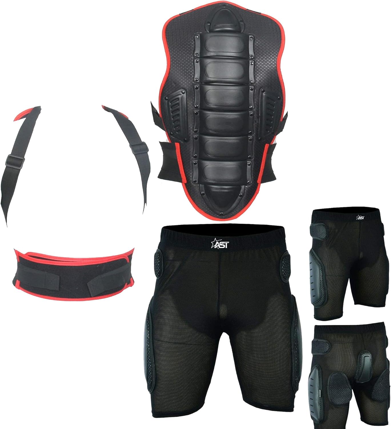 STAR AST Motorcycle Back & Spine Protector Set – Motocross Body Armour Gear with Impact-Resistant EVA Foam | Breathable Lightweight Protection for Racing, Riding, Skating & Extreme Sports