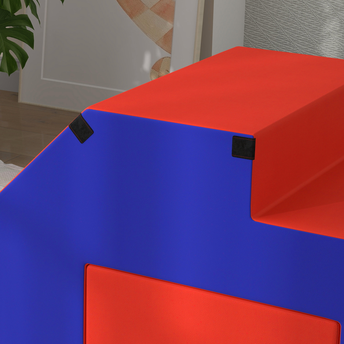 Soft Play Climber Set for Toddlers – 2-Piece Foam Blocks for Climbing, Sliding & Creative Play (Blue/Red)