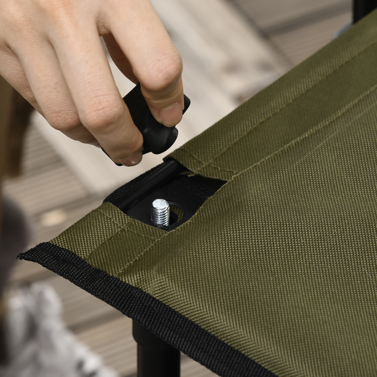 Folding Garden Trolley – Collapsible Utility Cart with Cover & Pockets, 100kg Load, Khaki Green