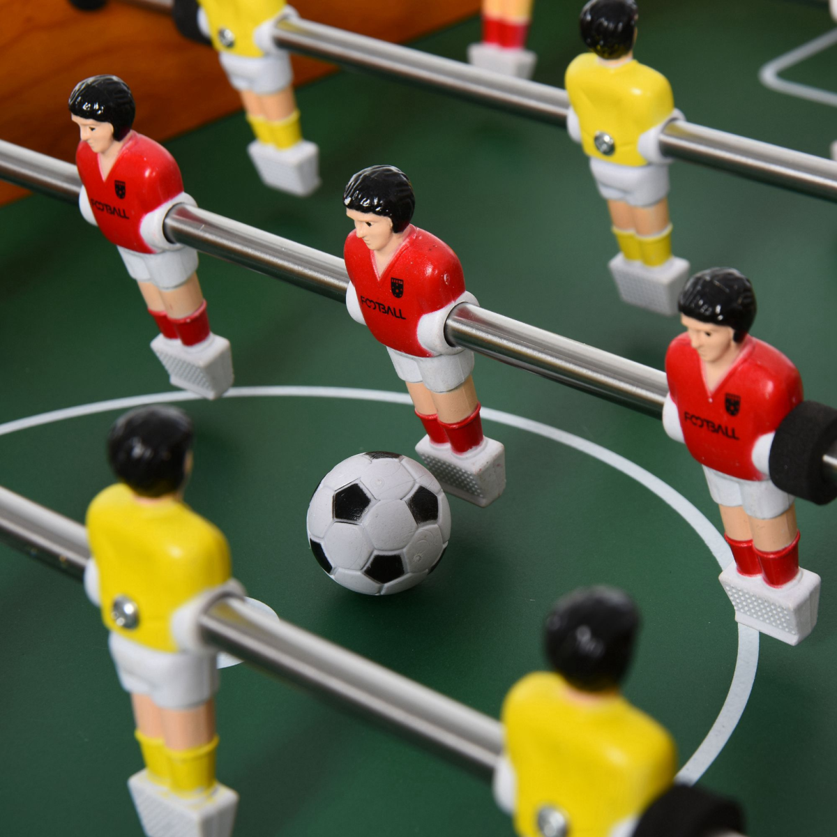 84.5cm Wooden Football Soccer Table – Arcade Game with 2 Balls, for Home, Bar & Game Room