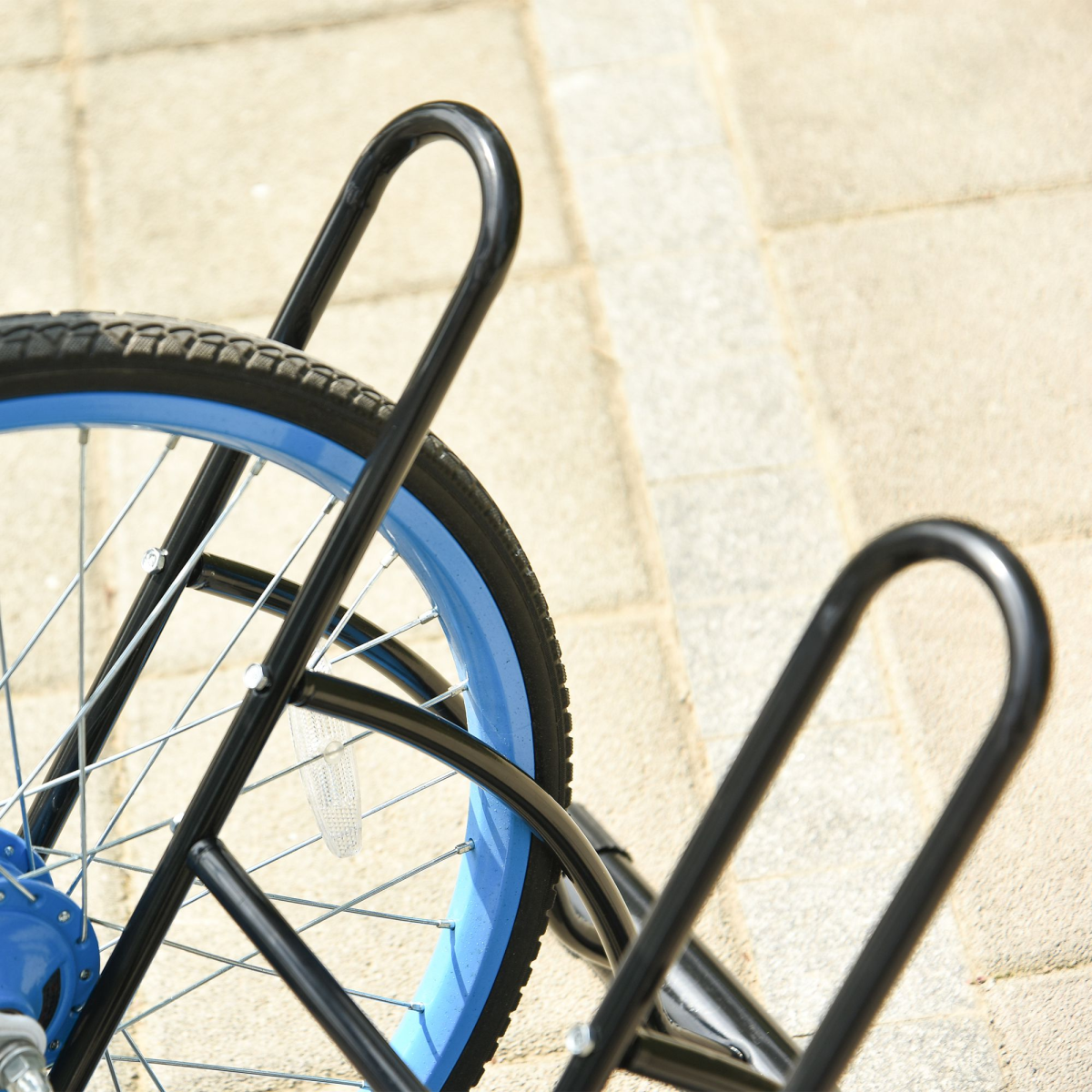 Versatile Reversible Steel Bike Rack with Protective Foot Caps - HOMCOM - All Round Fitness