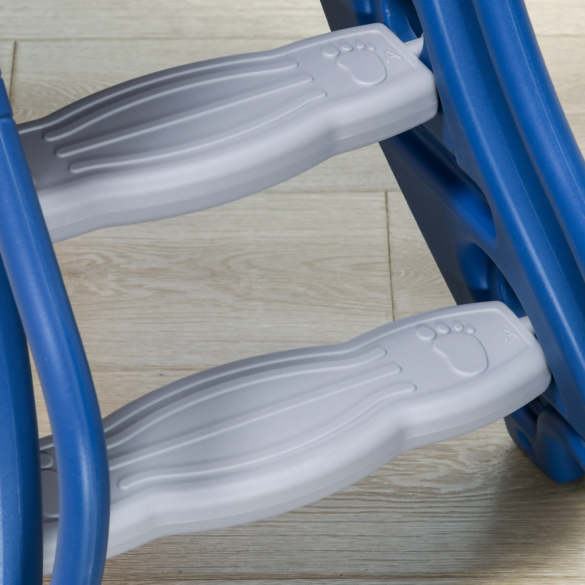 AIYAPLAY Kids Slide with Basketball Hoop & Ball – Blue Tiger Theme for Ages 18–36 Months