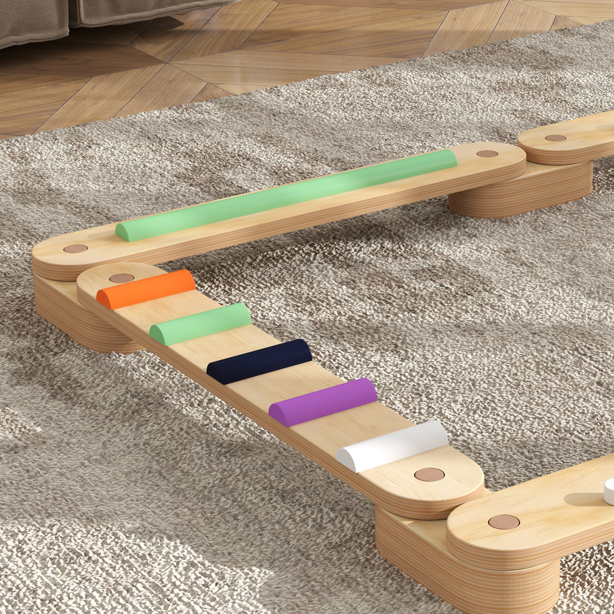 AIYAPLAY Wooden Balance Beam for Kids 3–8 Years – Indoor & Outdoor Sensory Play