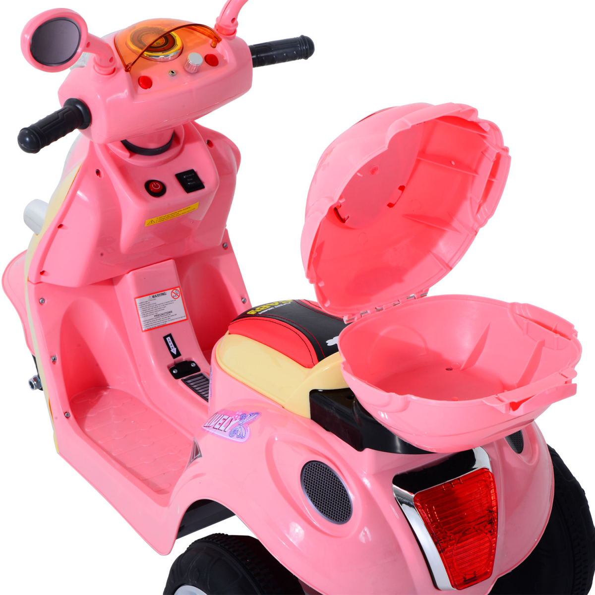 Electric Ride-On Kids Motorbike 6V Battery-Powered Tricycle with Lights & Music – Pink