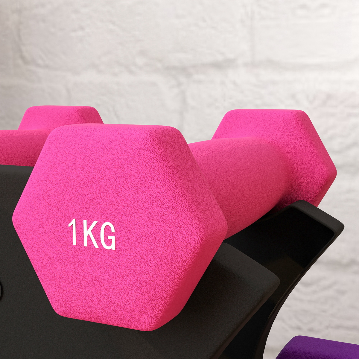 Hex Dumbbell Set with Rack – 2 x 1kg, 2 x 2kg, 2 x 3kg