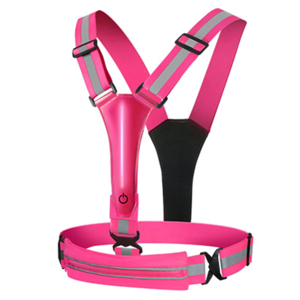 LED Reflective Vest Light up Vest High Visibility Running Gear USB Rechargeable 3 Light Modes for Outdoor Night Running Walking