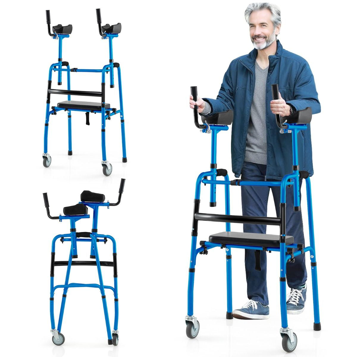 Premium Rolling Walker with Padded Seat and Dual High-Quality Wheels