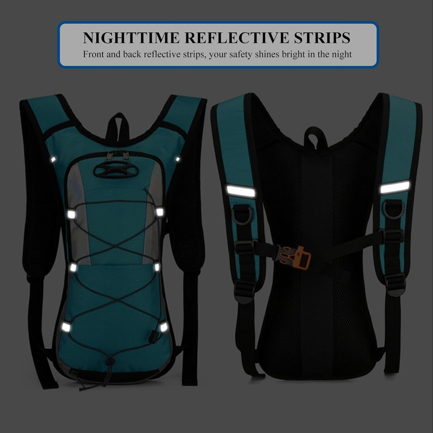 Hydration Backpack with 2L Water Bladder & Running Belt | Lightweight Waterproof Daypack for Cycling, Hiking & Outdoor Sports