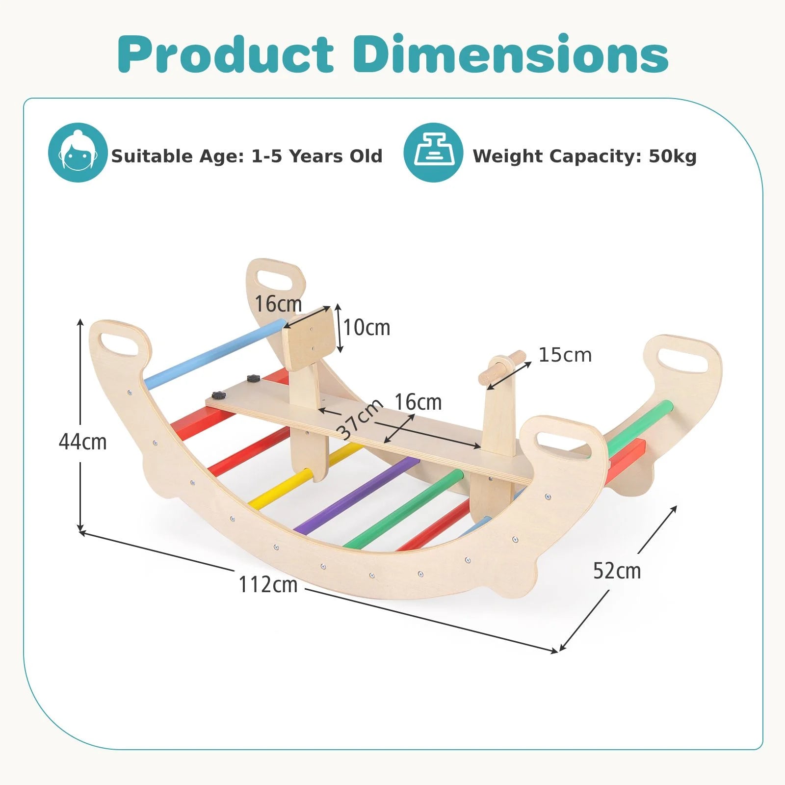 4-in-1 Montessori Wooden Rocking Horse & Climbing Arch for Toddlers | Balance Trainer, Rocker, Tunnel & Chair | Ages 1–5