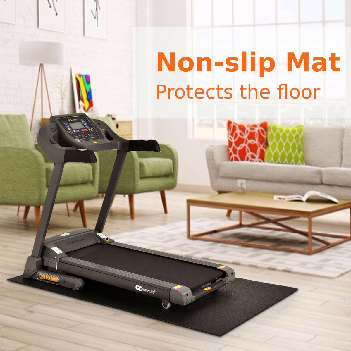 199Cm Waterproof Treadmill Mat to Protect Hard Floors or Carpets