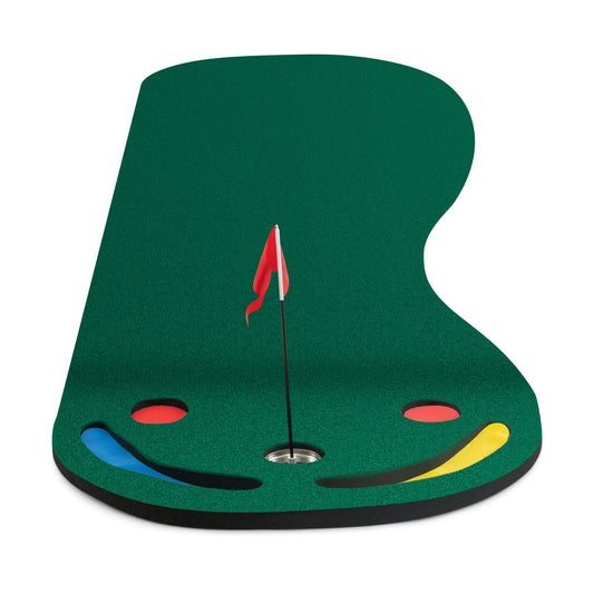Professional Golf Putting Green Set with Three Cups, One Flag, and Hole Covers