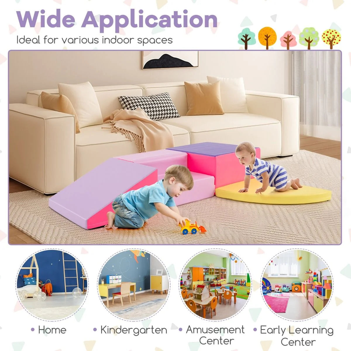 4-Piece Infant Foam Climbing and Crawling Play Set