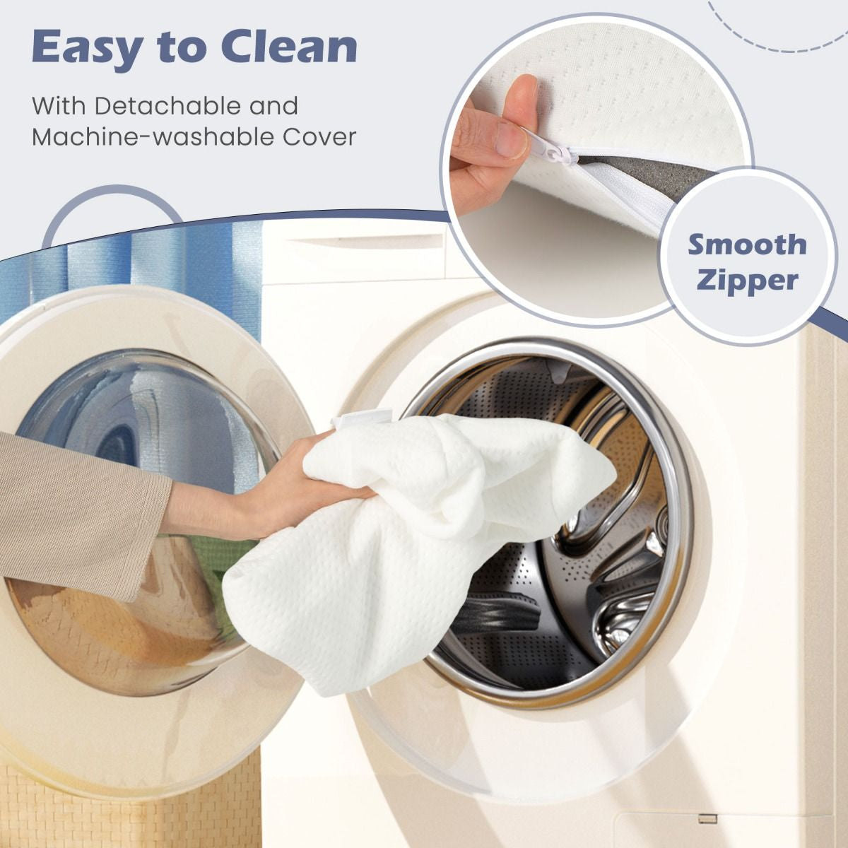 Bamboo Charcoal Memory Foam Pillow Set of Two with Removable and Machine-Washable Covers