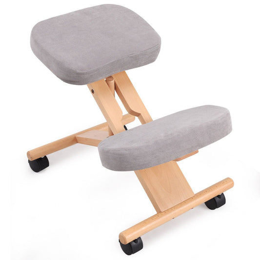 Adjustable Wood Posture Stool for Enhanced Comfort in Gaming and Computer Work