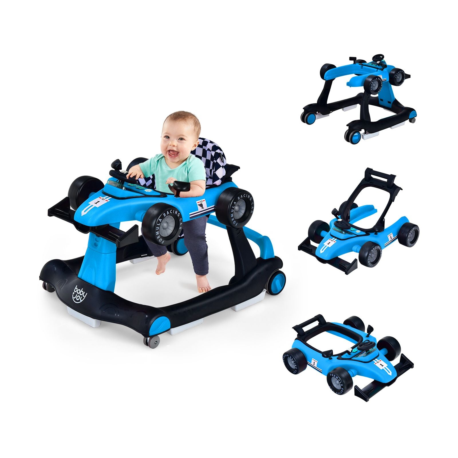 4-in-1 Adjustable Height and Speed Baby Push Walker