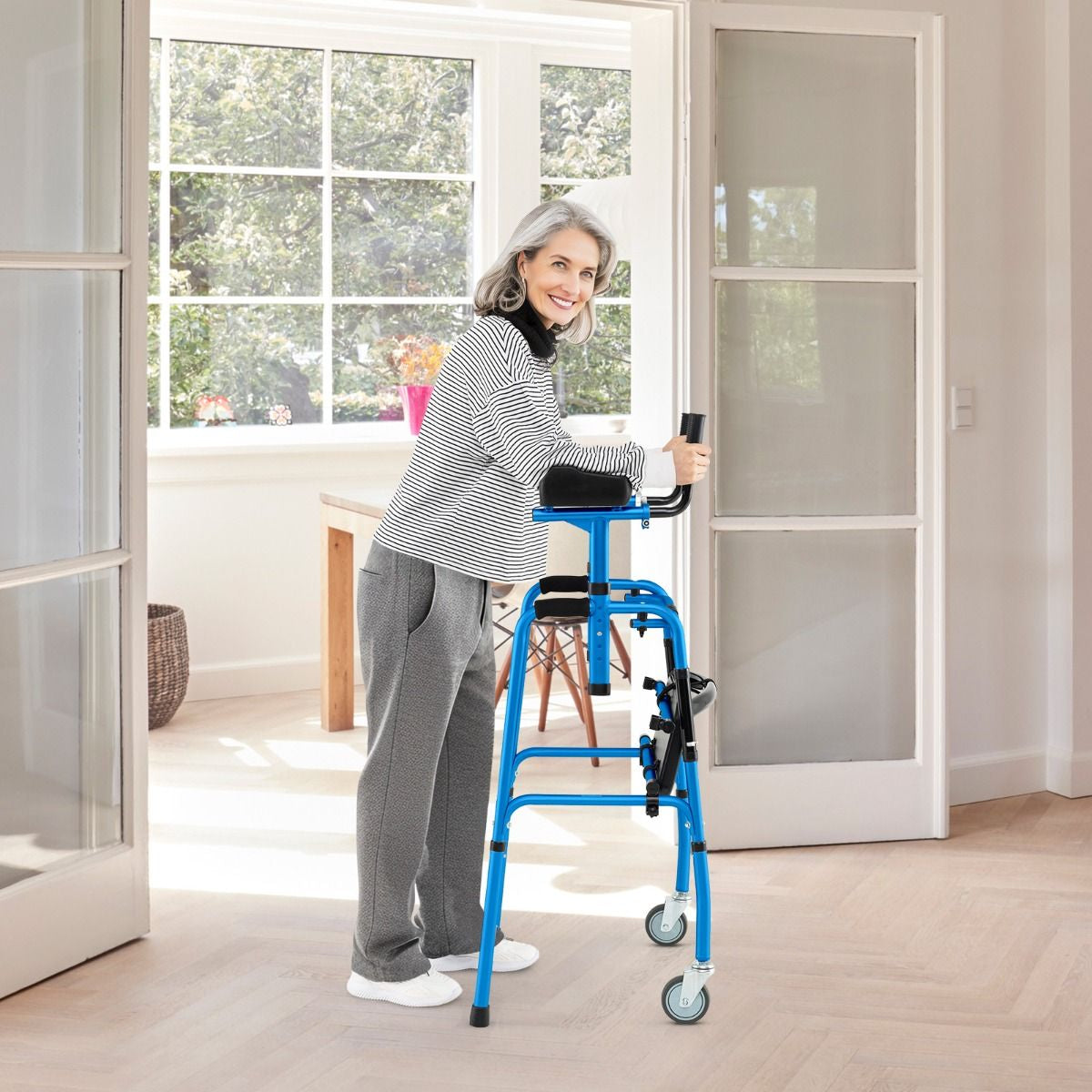 Premium Rolling Walker with Padded Seat and Dual High-Quality Wheels
