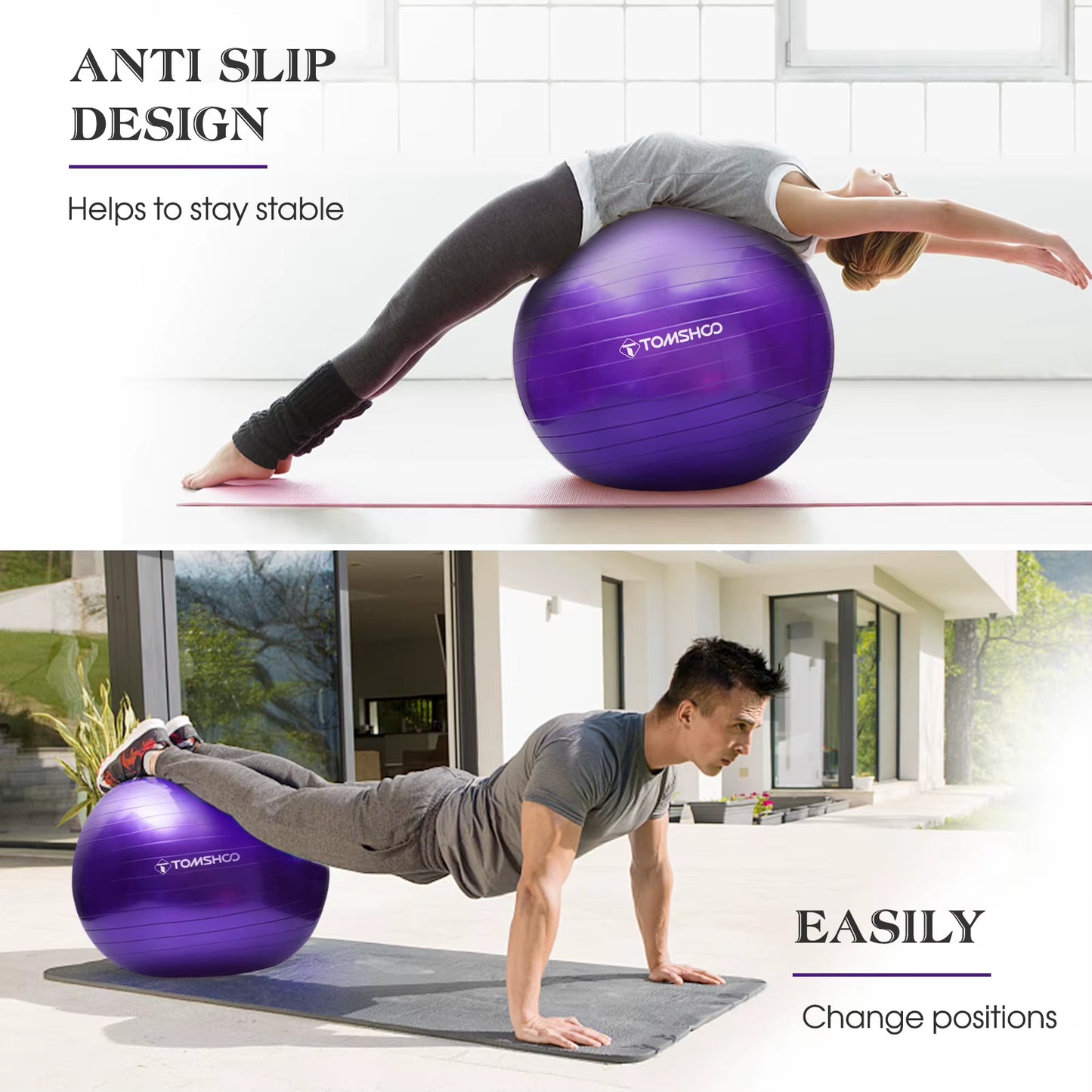 Balance Ball Yoga Ball Explosion Proof Fitness Balance Ball with Air Pump for Pilates Yoga Yoga Ball with Pump Yoga Balance Ball