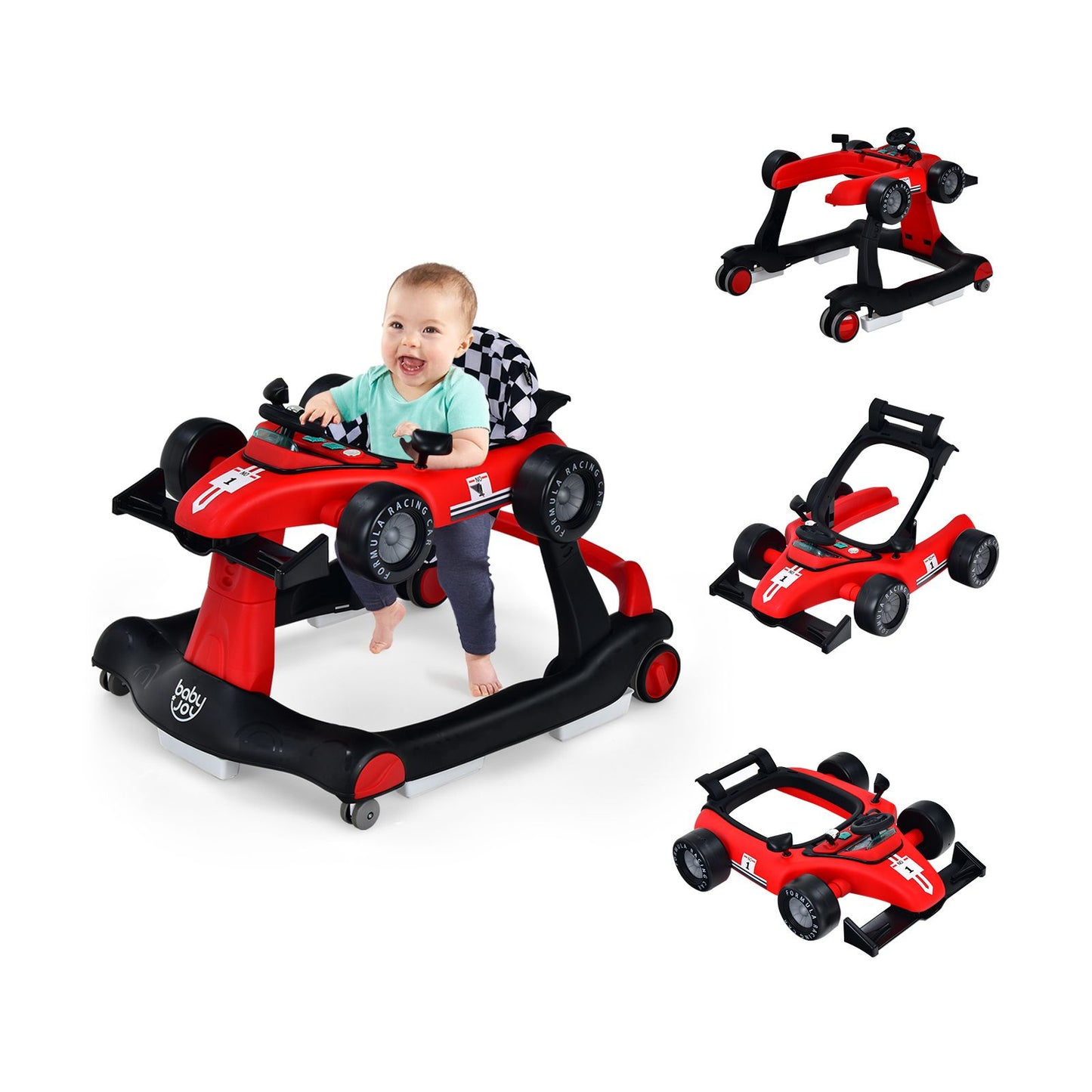 4-in-1 Adjustable Height and Speed Baby Push Walker
