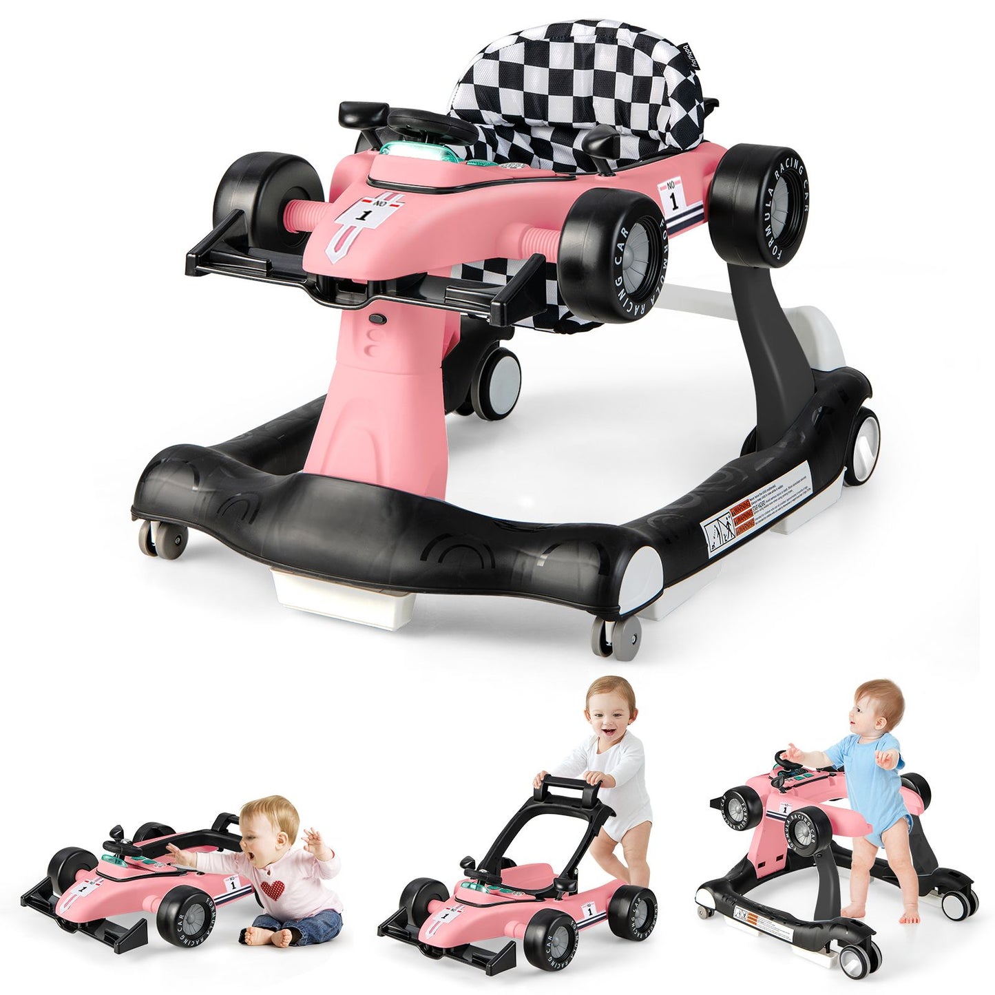 4-in-1 Adjustable Height and Speed Baby Push Walker