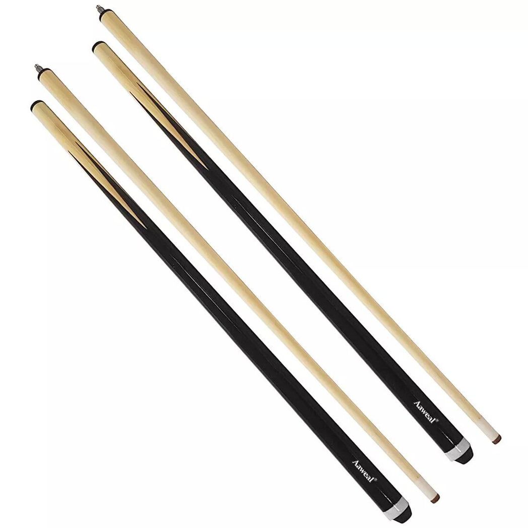 2-Piece 57 Inch Wooden Snooker & Pool Cue Sticks Set 19oz
