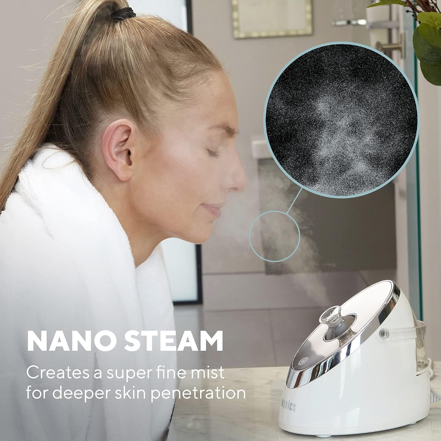  Nano Facial Steamer | Portable Nano Mist Face Steamer with Adjustable Nozzle, 43°C Steam & Detachable Water Tank for Deep Cleansing, Hydration & Glowing Skin