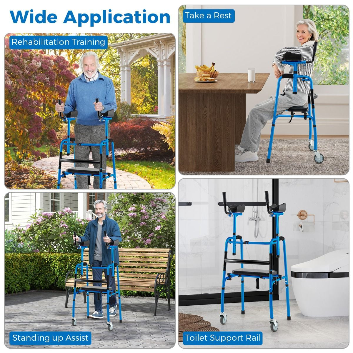 Premium Rolling Walker with Padded Seat and Dual High-Quality Wheels