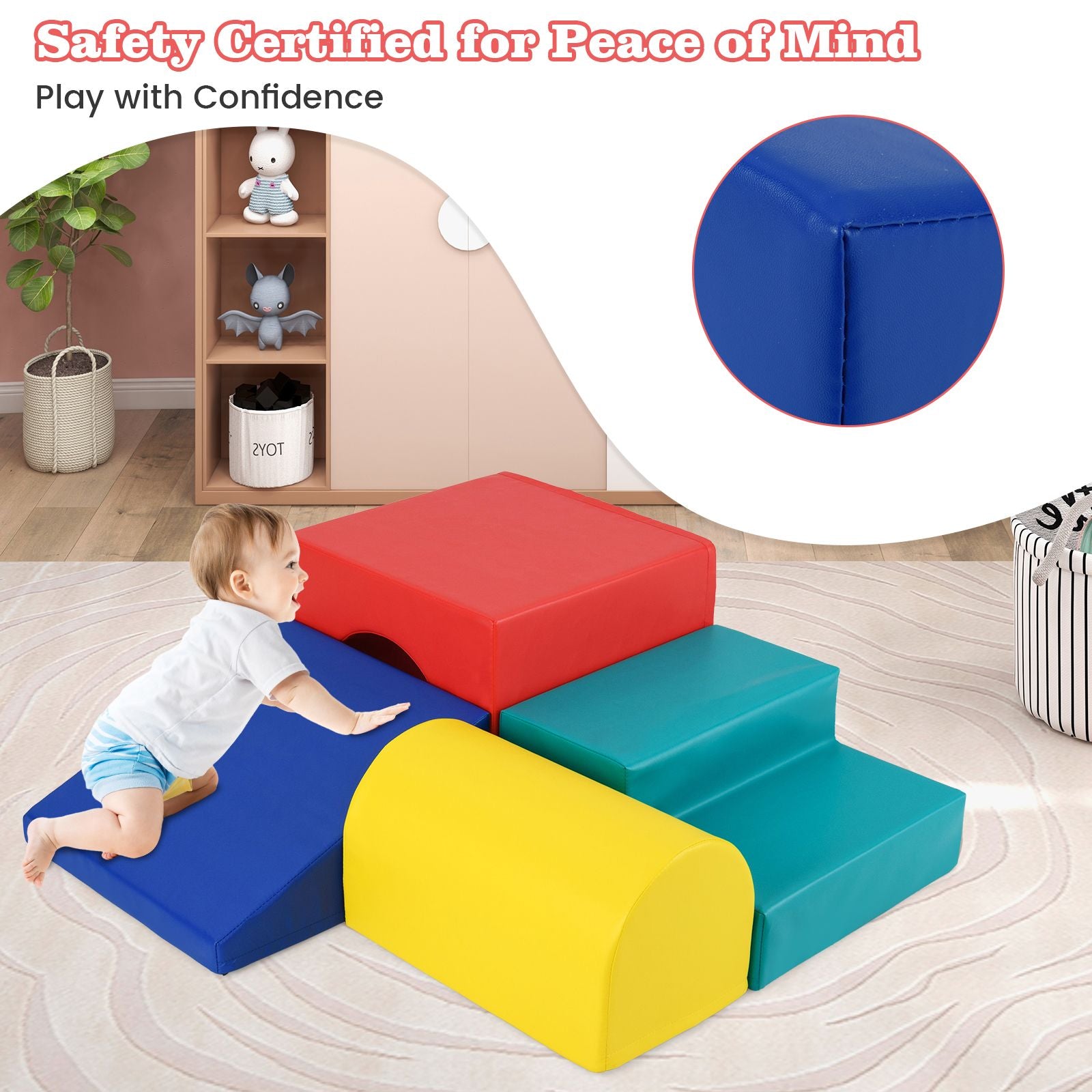 Infant and Toddler Climbing and Crawling Foam Block Play Set
