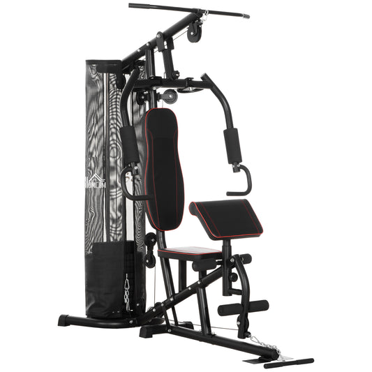 HOMCOM Versatile Multi Gym: 45Kg Weight Stack for Full-Body Workouts - All Round Fitness
