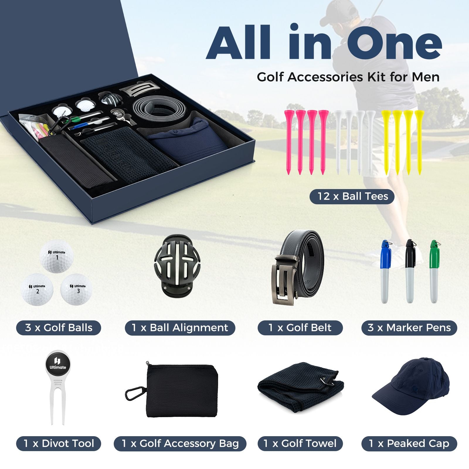 Premium Golf Accessories Gift Set for Men and Women
