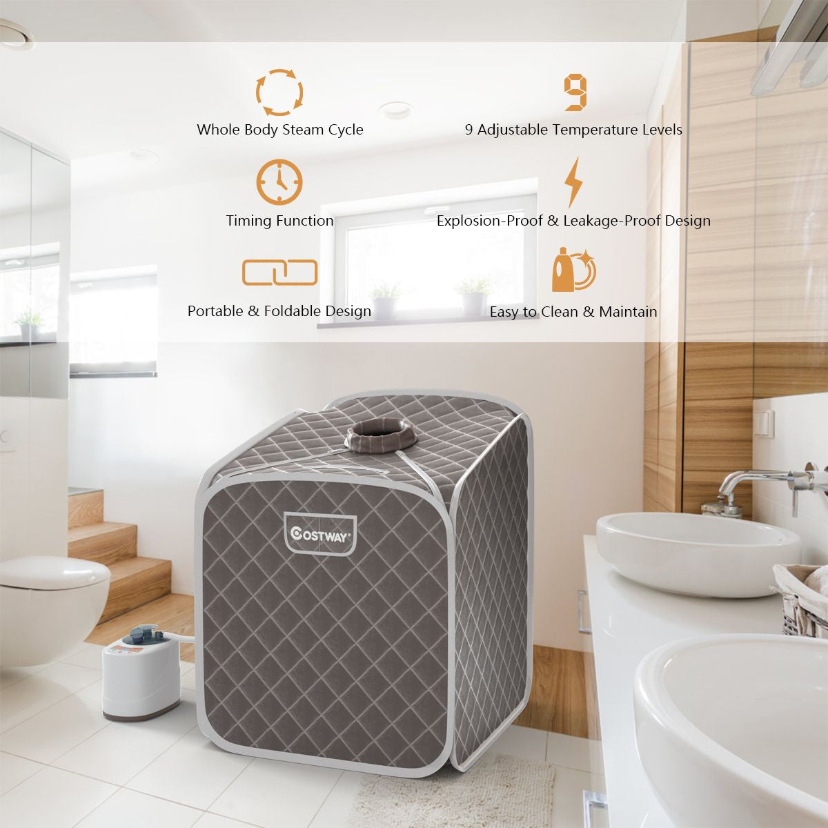 Portable Steam Sauna Spa - Adjustable Temperature Private Sauna Tent