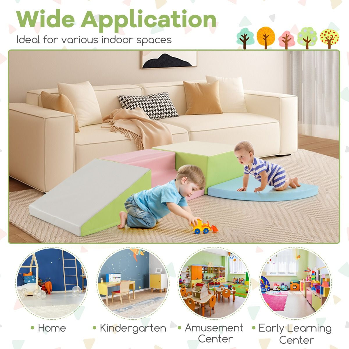 4-Piece Infant Foam Climbing and Crawling Play Set