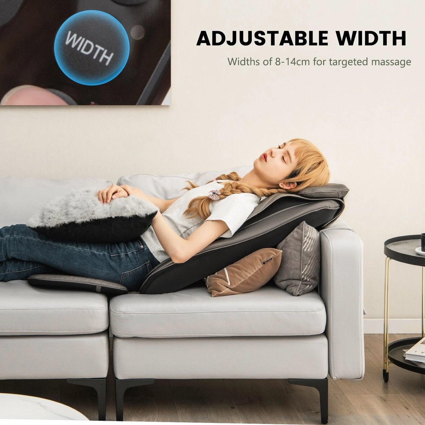 Advanced Back Massager with Heat, Vibration Therapy, and Detachable Neck Pillow