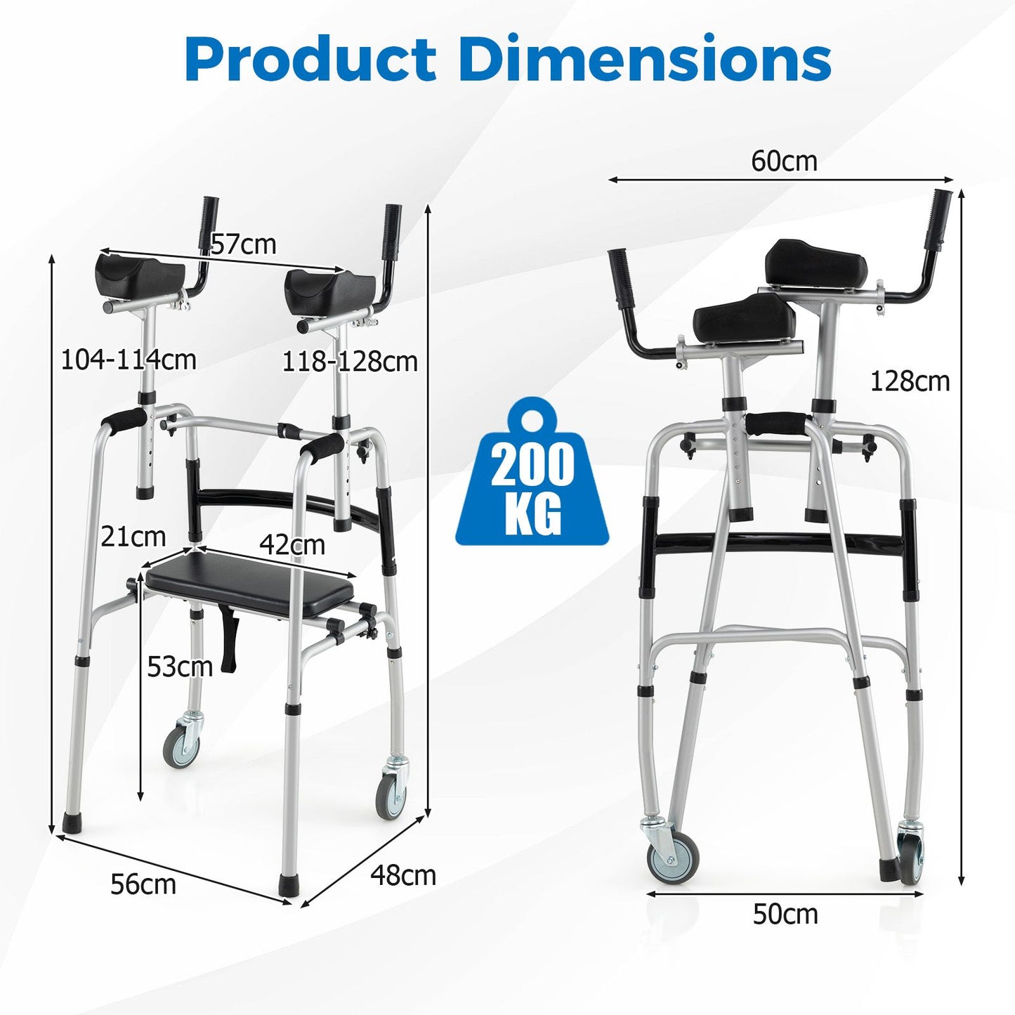 Premium Rolling Walker with Padded Seat and Dual High-Quality Wheels
