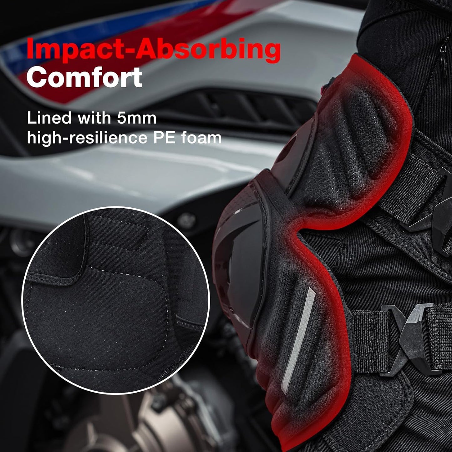 CE Level 1 Motorbike Knee Pads for Adults – Multi-Sport TPU Shell Protective Gear for Motocross, E-Bike, Skateboarding, Roller Skating, Scooter & MTB
