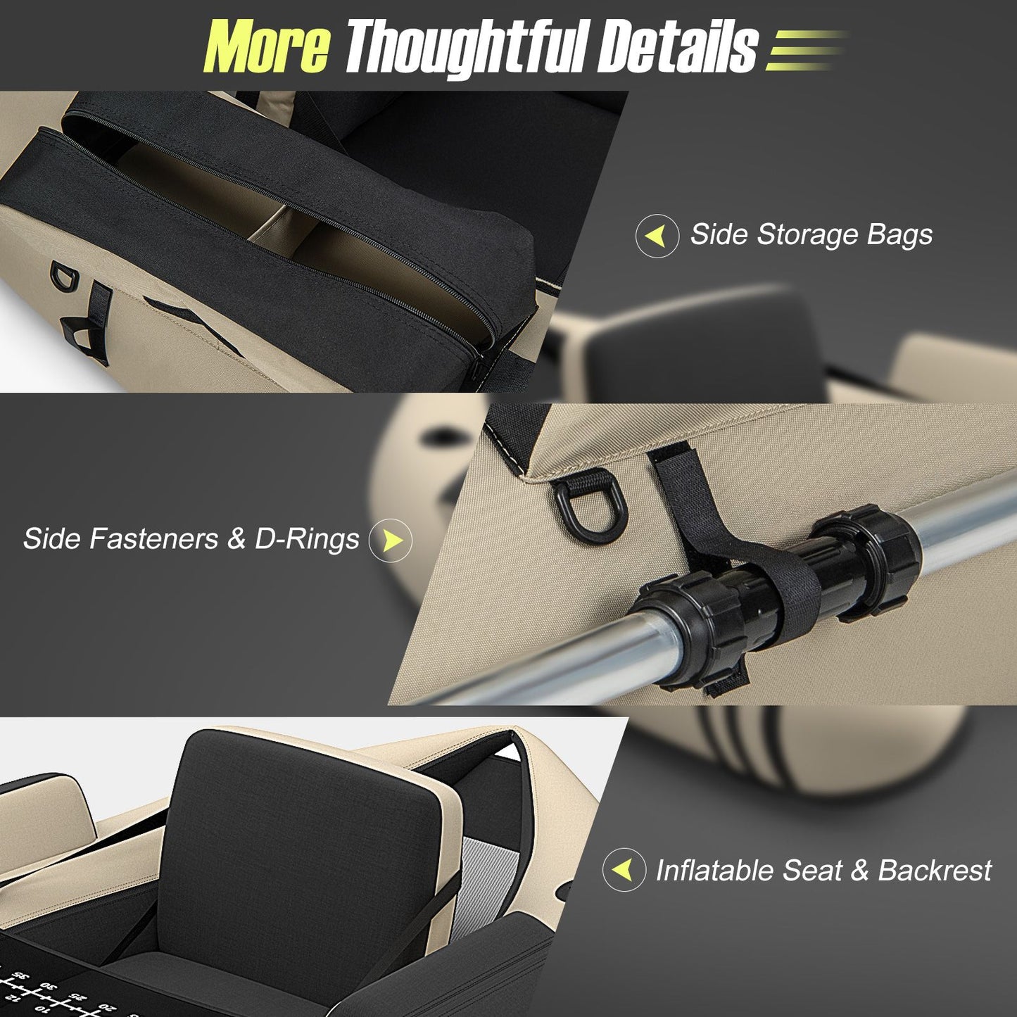 Inflatable Fishing Float Tube with Pump, Paddle, and Storage Compartments