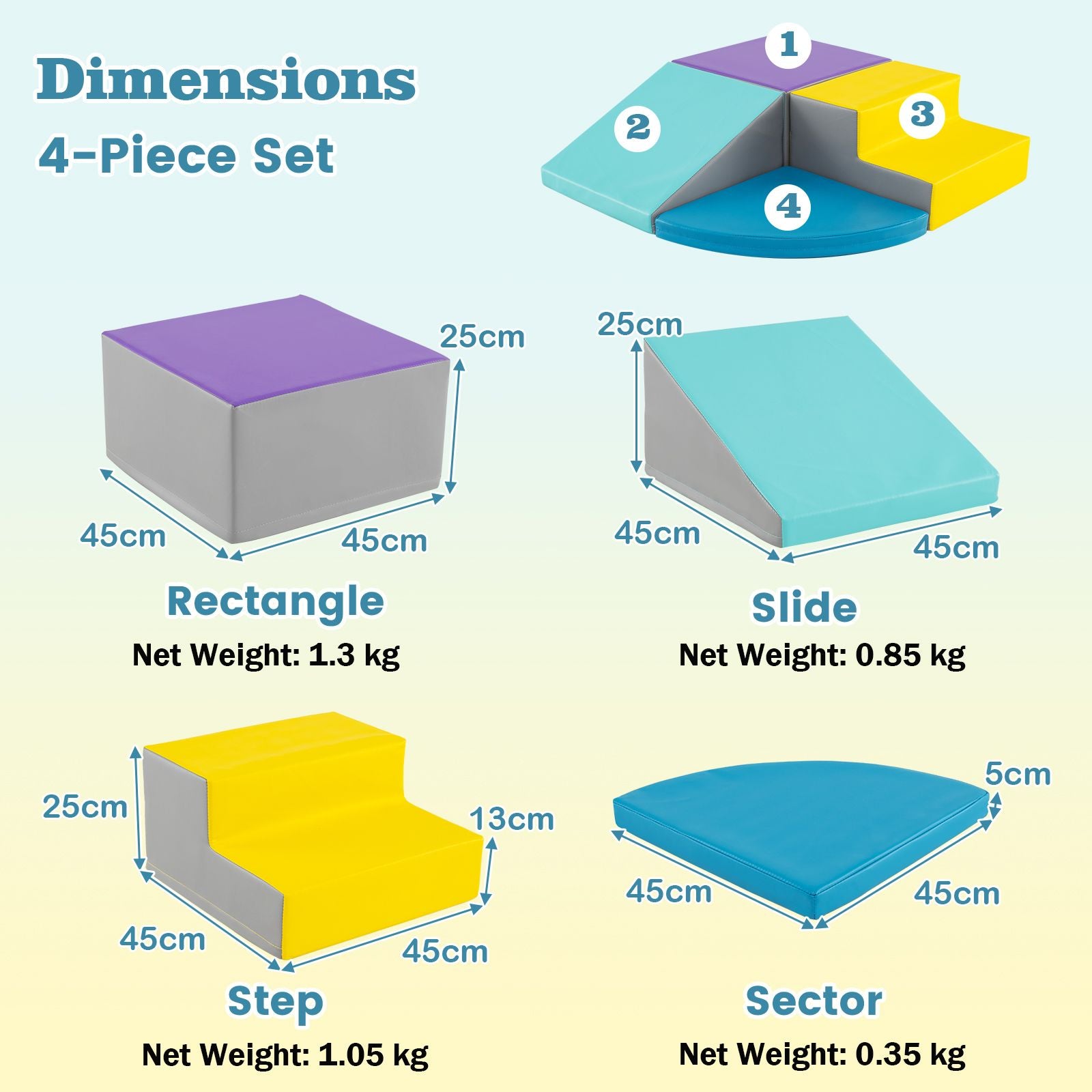 4-Piece Infant Foam Climbing and Crawling Play Set