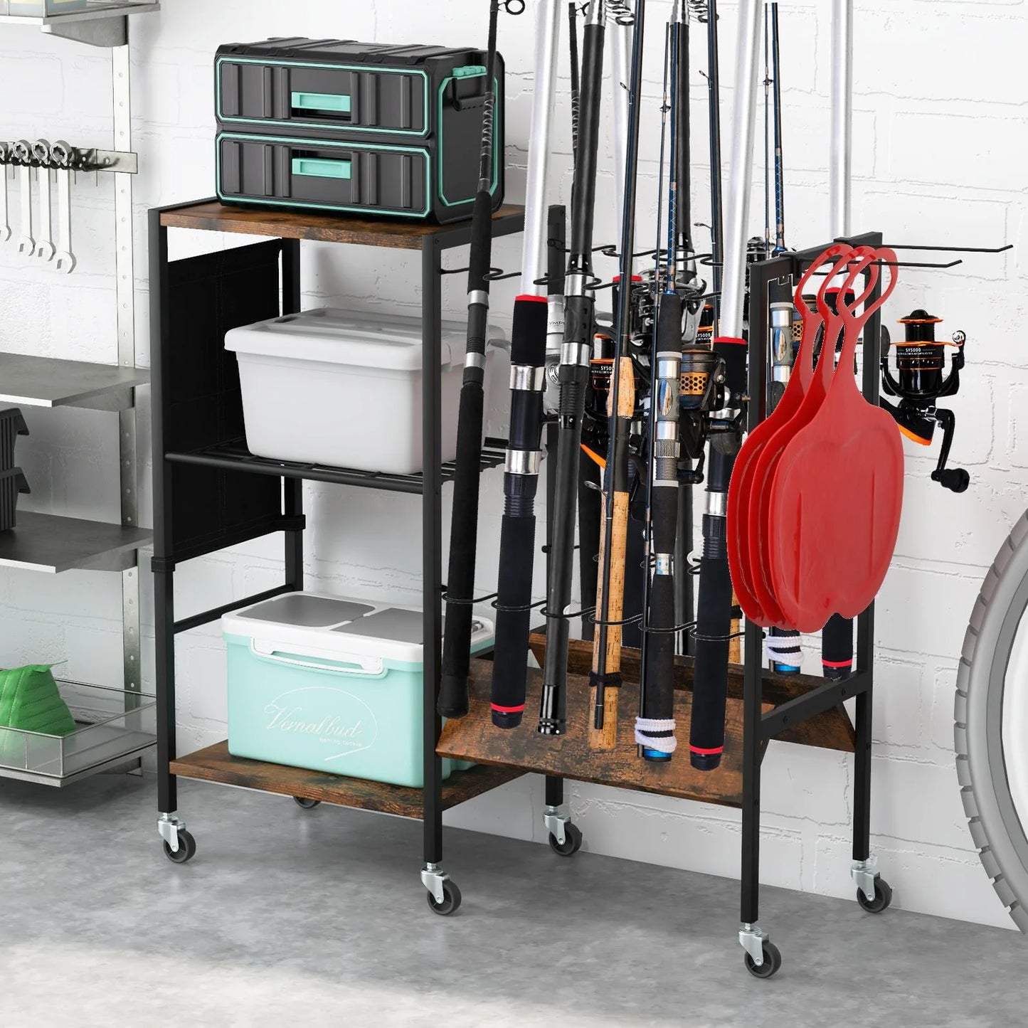 Lockable Universal Wheel Fishing Rod Holder