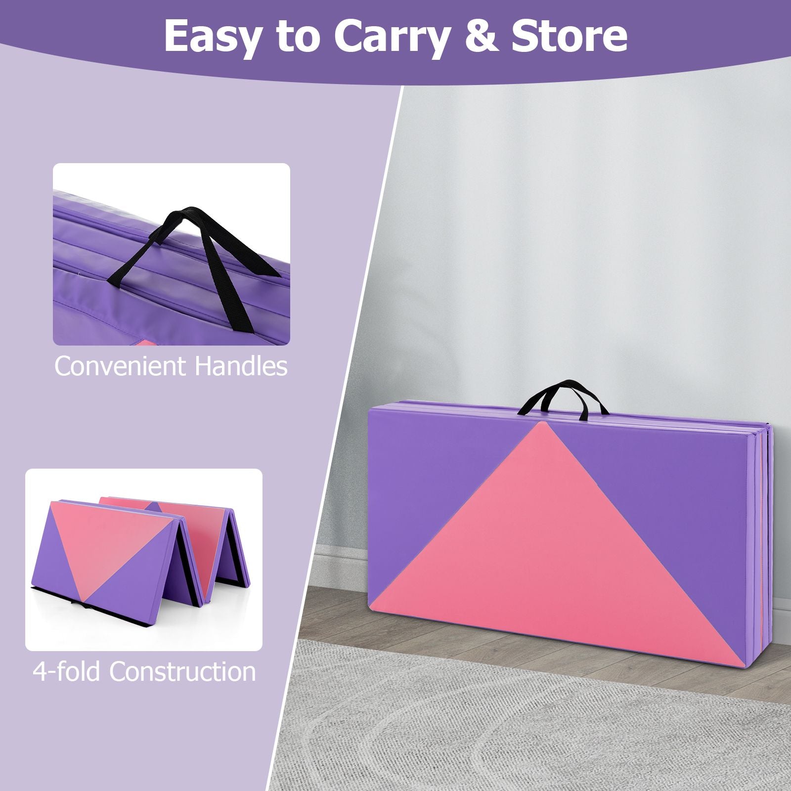 240 cm PU Leather Folding Gymnastics Mat
