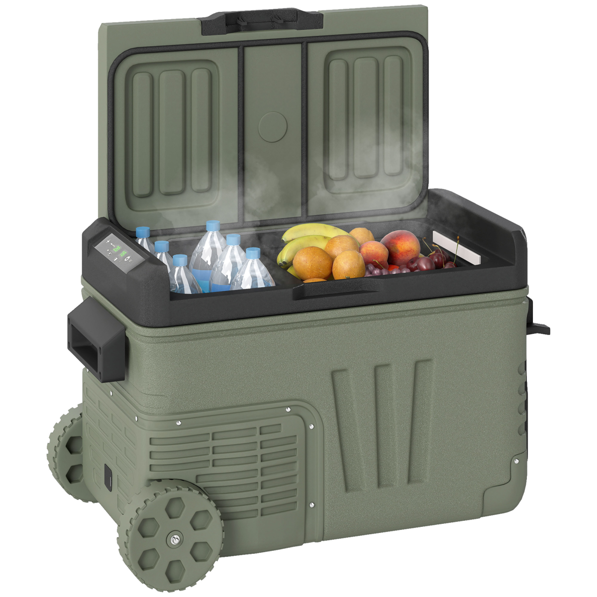 Outsunny 33L Portable Camping Fridge Freezer with Dual Zone, Car & Home Use, -20℃ to 20℃