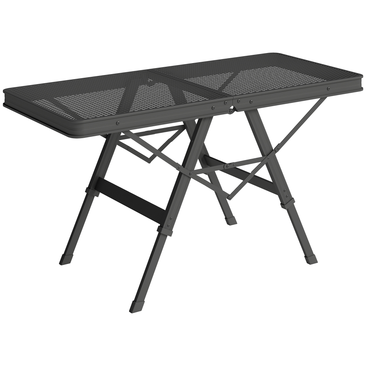 Outsunny 3 ft Folding Camping Table w/ Adjustable Heights & Mesh Desktop