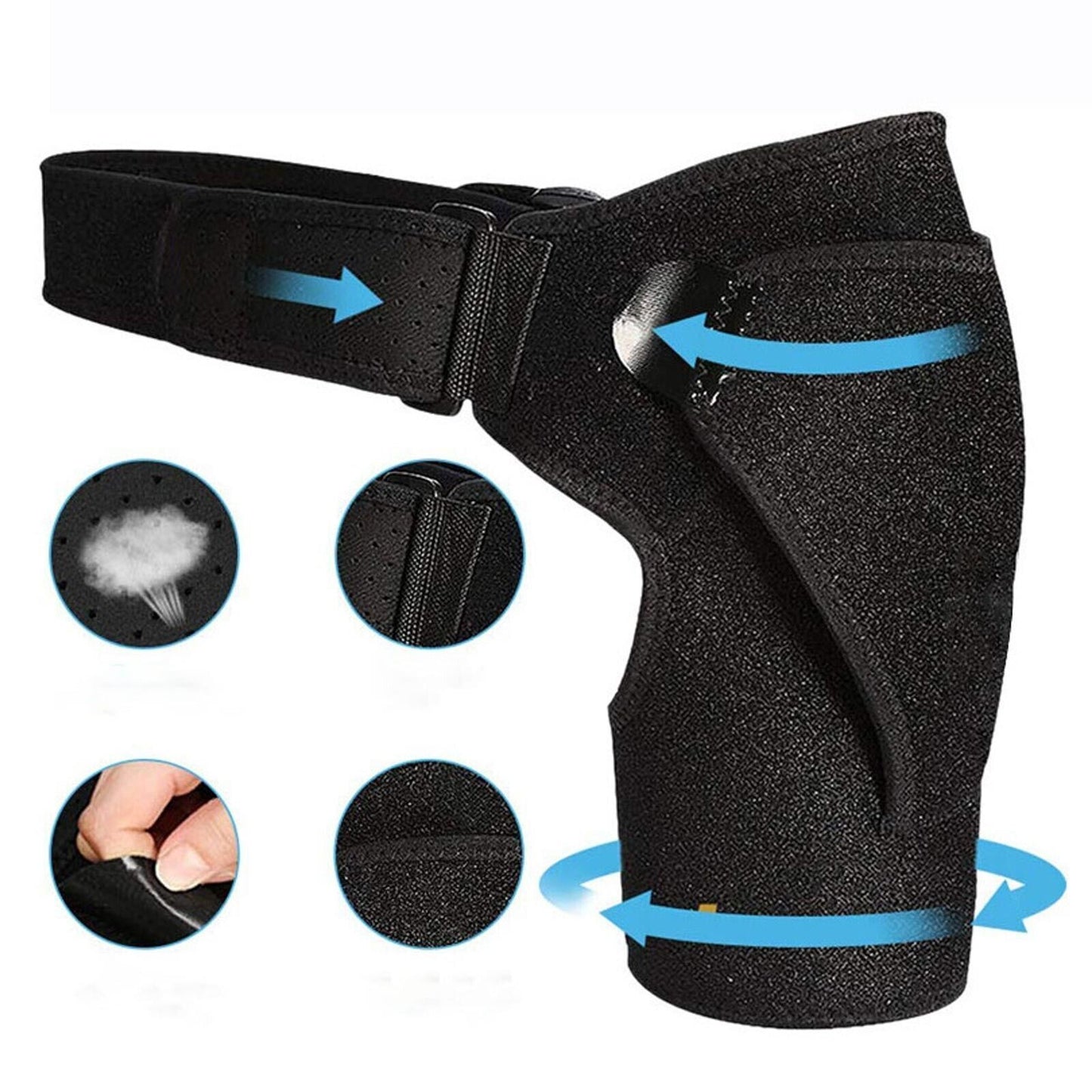 Adjustable Shoulder Brace – Rotator Cuff Support Strap for Injury, Dislocation & Compression (Left/Right, Unisex)