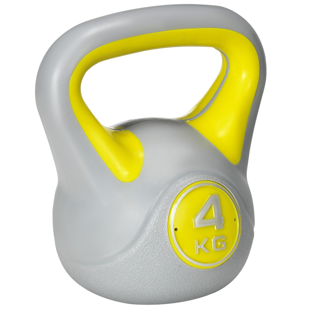 SPORTNOW 4kg Kettlebell: Elevate Your Home Workouts in Yellow & Grey! - All Round Fitness