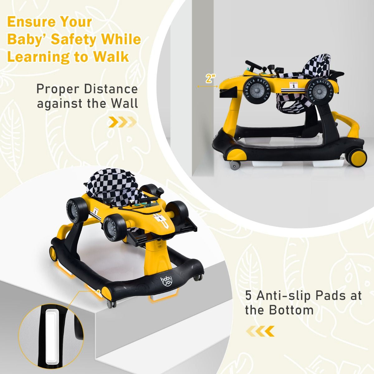 4-in-1 Adjustable Height and Speed Baby Push Walker