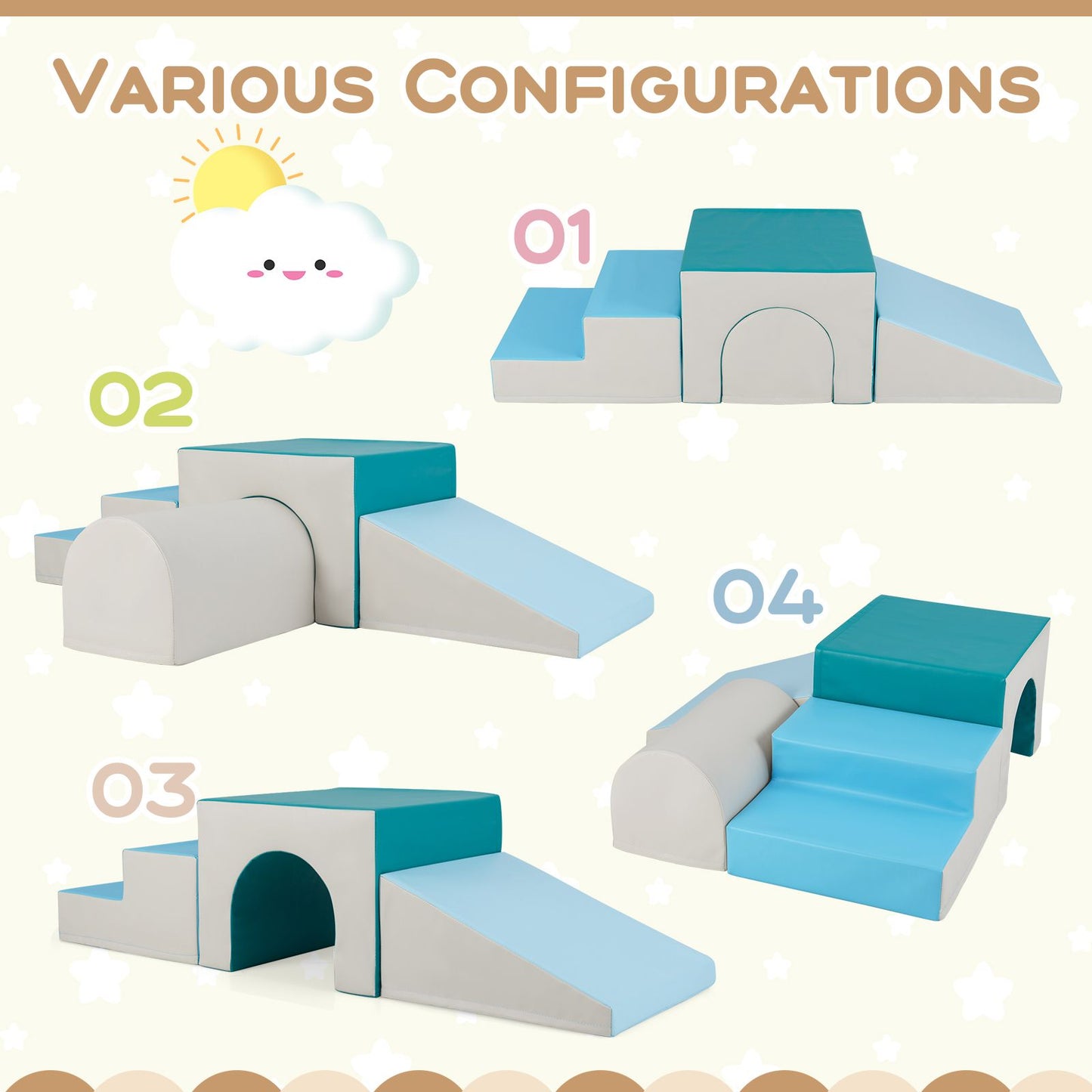 Infant and Toddler Climbing and Crawling Foam Block Play Set