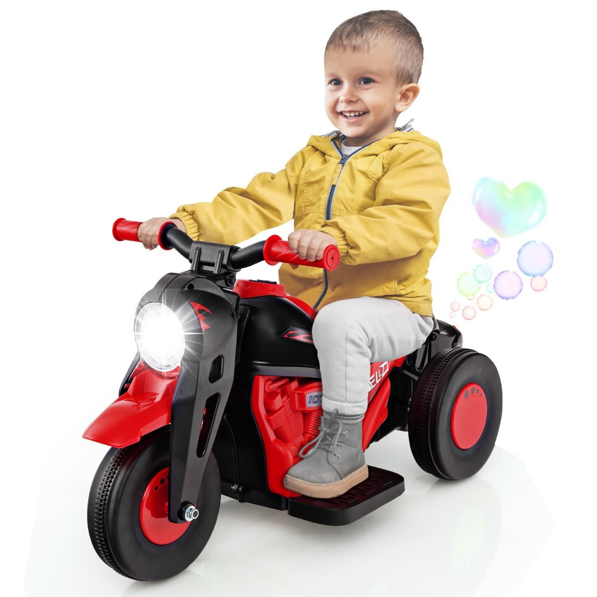6V Electric Kids Ride-On Motorcycle with Bubble Maker