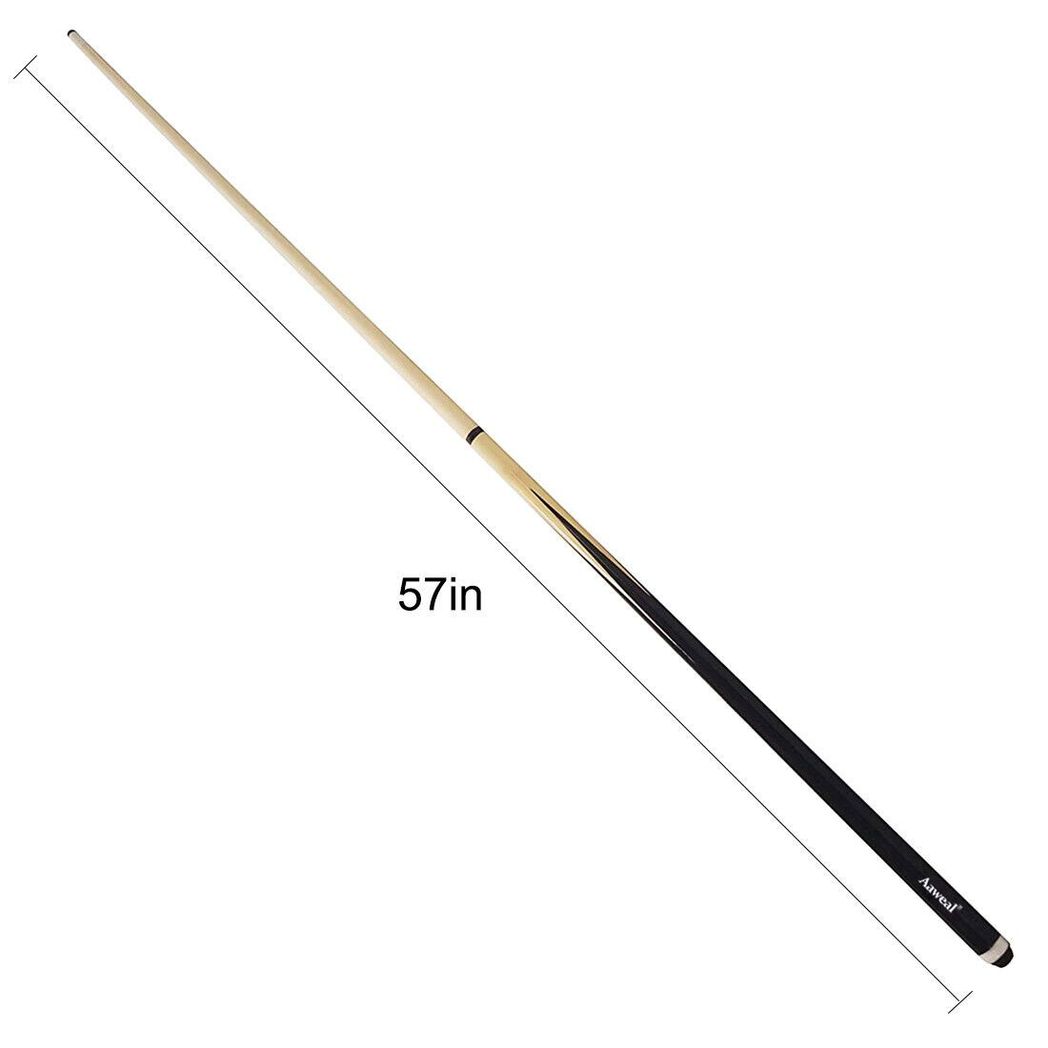 2-Piece 57 Inch Wooden Snooker & Pool Cue Sticks Set 19oz