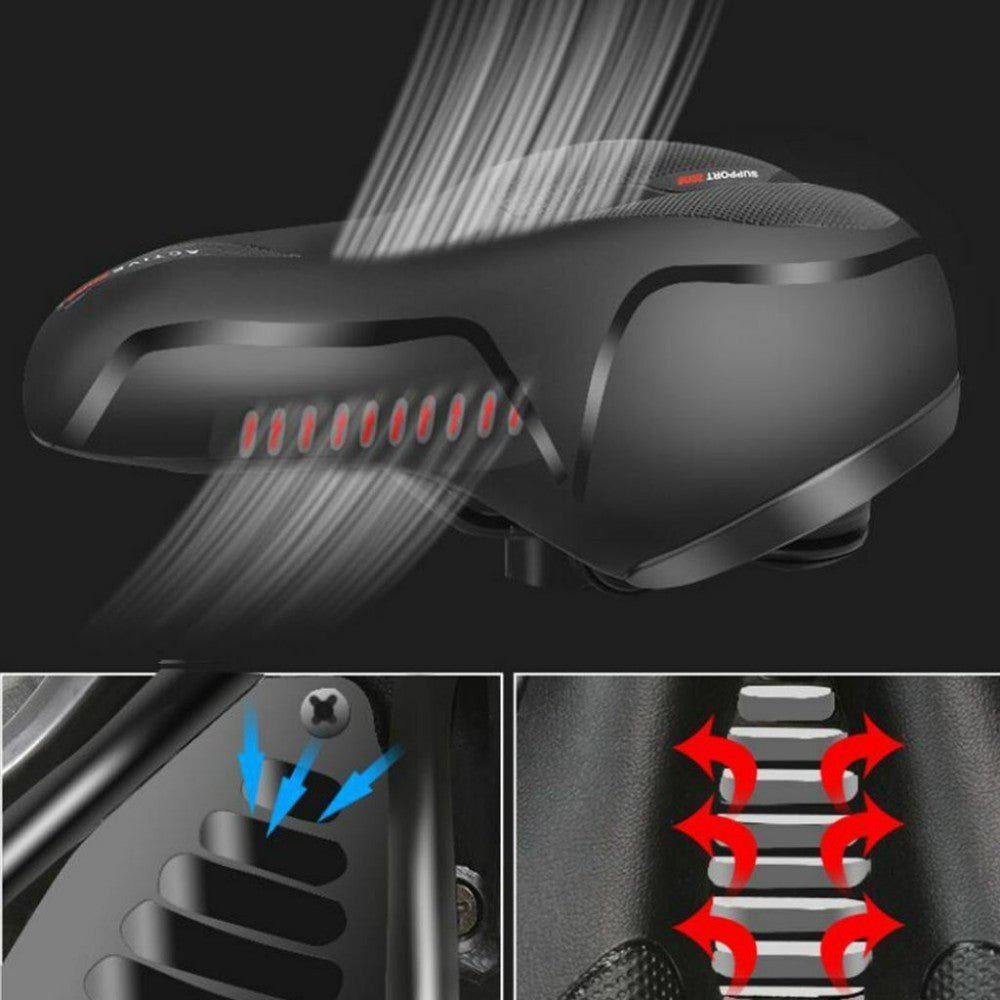 Comfort Gel Bike Saddle with Memory Foam & Dual-Spring Suspension – Unisex, Universal Fit (UK)