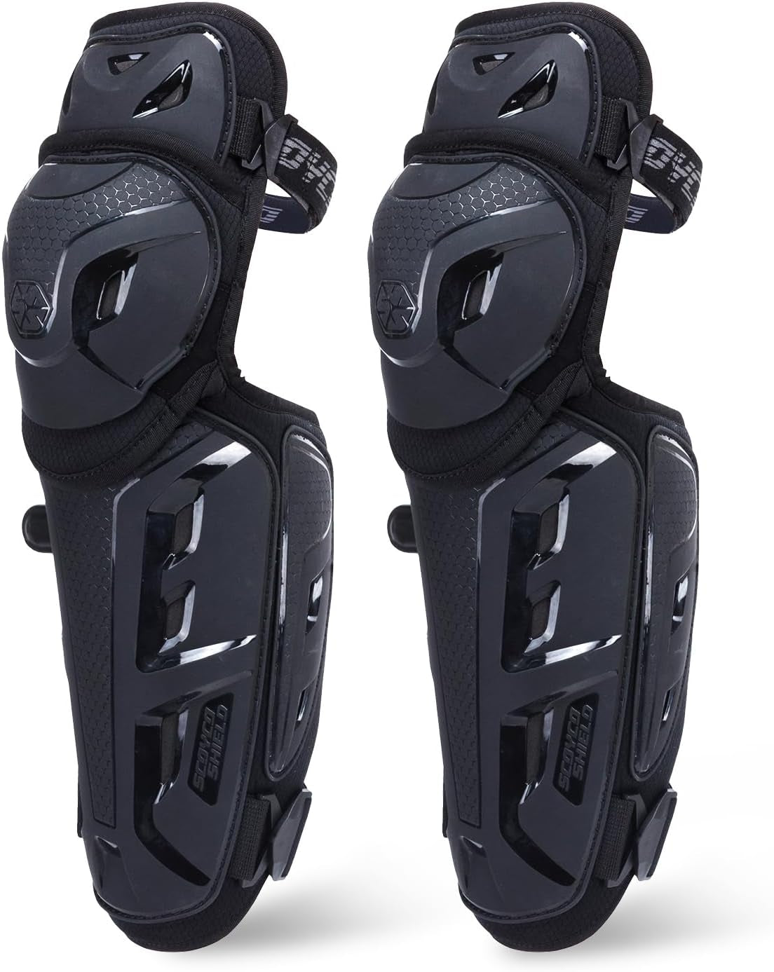 Motorbike Knee Pads CE Level 1 | Anti-Slip Motocross Knee Guards & Adjustable Powersport Armor for Adults